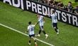 Lionel Messi of Argentina celebrates his 1-0 goal during the 2026 World Cup at AT&T Stadiu...