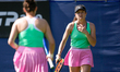 Jesika Maleckova plays with partner Miriam Skoch during their round of 16 doubles match ag...