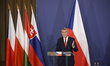 Andrej Babis, the Prime Minister of the Czech Republic, speaks during a joint press confer...