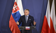 Robert Fico, the Prime Minister of the Slovak Republic, speaks during a joint press confer...