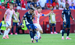Luka Modric of Croatia competes with Edgar Yoel Barcenas of Panama during the FIFA World C...