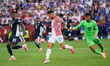 Marco Pasalic #24 of Croatia and Orlando Mosquera #22 of Panama compete for the ball durin...