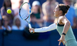 Sara Errani plays with partner Jasmine Paolini during their round of 16 doubles match agai...