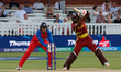 Hayley Matthews of the West Indies and Amy Jones of England during the ICC Women's T20 Wor...