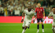 Julian Quinones #16 of the Mexico national team celebrates after scoring a goal during the...