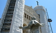 Restoration work on the towers of the Basilica of Notre-Dame de Fourviere in Lyon, France,...