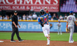 Robert Moore of the Lehigh Valley Iron Pigs celebrates a home run during a Minor League Ba...