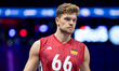 Erik Rohrs competes during the Men's VNL FIVB Volleyball Nations League match between Belg...