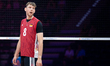 Filip John competes during the Men's VNL FIVB Volleyball Nations League match between Belg...