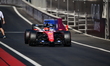 Charles Leclerc of Scuderia Ferrari celebrates his second place during qualifying for the...
