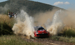 Driver Sami Pajari and co-driver Marko Salminen of the Toyota Gazoo Racing WRT team, in a...