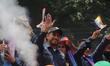 A member of the LGBTQ+ community participates in the 48th annual Pride Parade at the Angel...