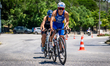 Alice Perjoiu of Romania competes on the bike course during the Elite Women race at the 20...
