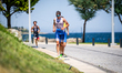 Ul Densa of Slovenia competes in the Elite Men race at the 2026 World Triathlon Developmen...