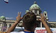 Participants attend the ''Serbia Is One Family'' rally organized by the ruling Serbian Pro...
