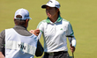 CHASKA, MINNESOTA - JUNE 27: Jing Yan of Texas celebrates with her caddie at the 16th gree...