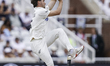Zak Foulkes of New Zealand bowls during the fifth day of the Third Rothesay Test match bet...