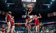 Charlisse Leger-Walker #4 of the Connecticut Sun shoots the ball during the WNBA game betw...