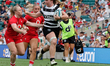Kelsie Webster of Wales Women and Amy Rule of Barbarians Women compete during the Summer F...