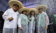 Dozens of people and fans of the Mexican national team gather in the southern part of Mexi...