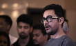 Indian actor and filmmaker Aamir Khan speaks during a press conference before the screenin...