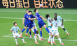 Igor Matanovic #20 of Croatia heads the ball during the FIFA World Cup 2026 round of 32 ma...