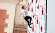 Aditya Tri Syahria competes in the World Climbing Series Krakow 2026 at the Main Market Sq...