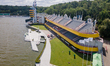 An aerial view of Malta Lake and the regatta course, the venue for the 2026 ICF Canoe Spri...