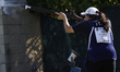 Bongini Sara of Italy shoots during the ISSF World Cup Shotgun on day one at the Concaverd...