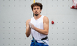 Caio Felipe Egg competes in the World Climbing Series Krakow 2026 at the Main Market Squar...