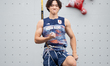 Tsukika Onishi competes in the World Climbing Series Krakow 2026 at the Main Market Square...