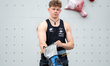 Julian David competes in the World Climbing Series Krakow 2026 Speed Relay at the Main Mar...