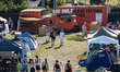 Festivalgoers are seen during the Roskilde Festival in Roskilde, Denmark, on June 28, 2026...