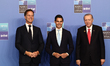 NATO Secretary General Mark Rutte, Dutch Prime Minister Rob Jetten and Turkish President R...