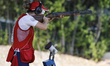 Kaya Rumeysa Pelin of Turkiye shoots during the ISSF World Cup Shotgun day three at the Co...