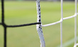 Close-up of a black and white football net during the pre-season friendly match between Ca...