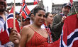 Norway football fans support their team while watching the FIFA World Cup 2026 quarter-fin...