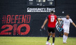 A detailed view of San Antonio FC branding during the first half at Toyota Field in San An...
