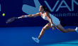 Seventh seed Tereza Valentova of the Czech Republic is in action during her quarterfinal m...