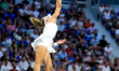 Alina Korneeva plays during the semi-final match against fourth seed Maria Sakkari at the...