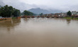 A view of the Jhelum River as water levels rise following heavy rainfall in Srinagar, Jamm...