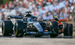 George Russell of Great Britain drives the Mercedes-AMG Petronas F1 Team car on track duri...