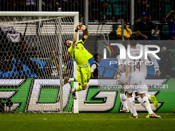 Iker Casillas stops the ball at the #3 2014 World Cup match between Spain and Netherlands, in Salvador, Brasil, this friday 13th (