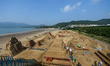 Sculptors create sand sculptures in Zhoushan City, east China's Zhejiang Province, Aug. 25...