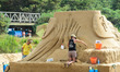 Foreign sculptors create sand sculptures in Zhoushan City, east China's Zhejiang Province,...