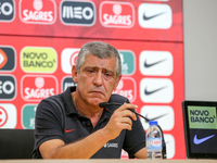 Portugals head coach Fernando Santos during the Press Conference for the match between Portugal and Gibraltar at City Football in Oeiras, Li...