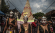 Some participants Bakpia Carnival walk in Yogyakarta, Indonesia, on September 18, 2016. Th...