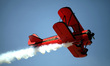 Wingwalker Danielle Hughes performing in Athens Flying Week 2016, Tanagra, Greece, 18 Sep,...