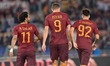 Mohamed Salah, Edin Dzeko, Stephan El Shaarawy during the Italian Serie A football match b...