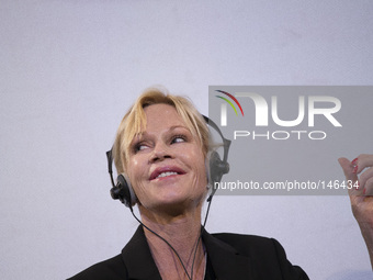 US actress Melanie Griffith during the the 60th Taormina Film Festival, in Taormina, Sicily Island, Italy, 19 June 2014. The festival runs f...
